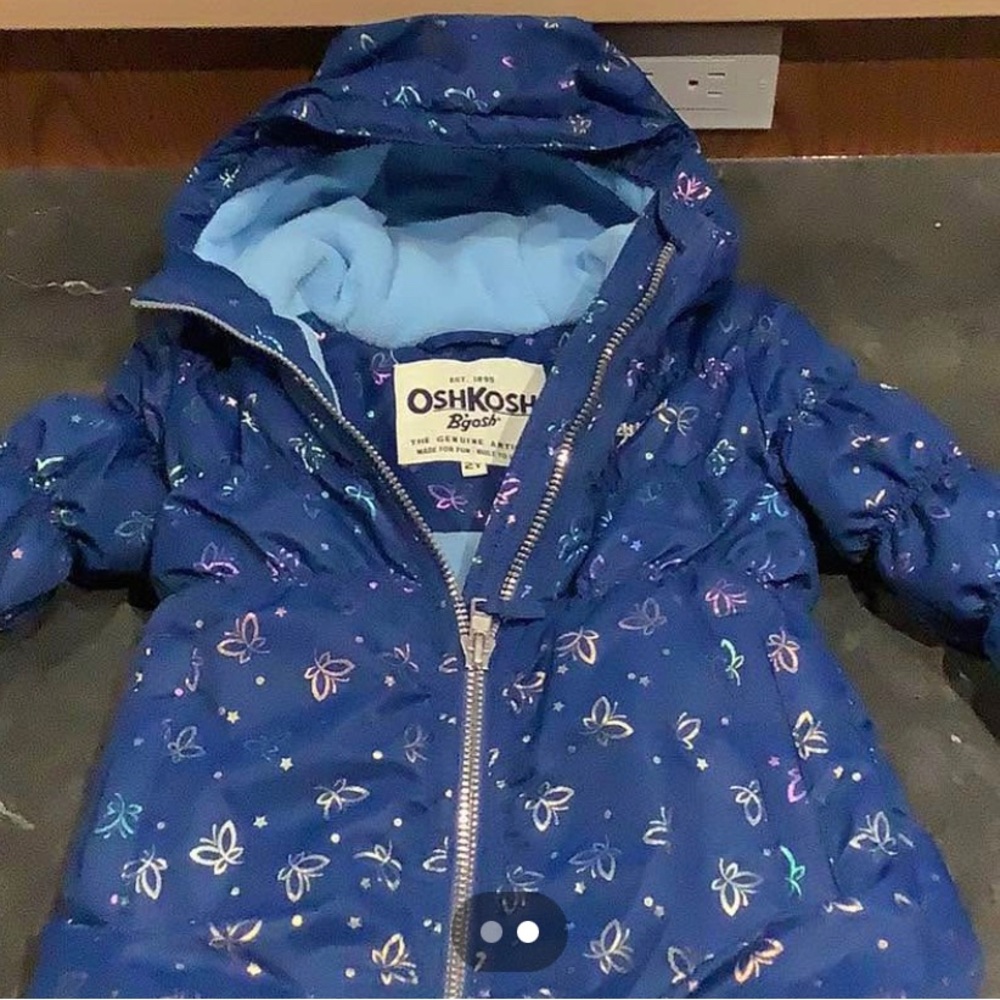 Toddler Girl’s OshKosh B'gosh Floral Blue Parka (2T)